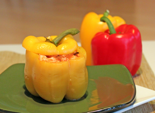 Chicken in Tomato Sauce Stuffed Peppers